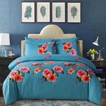 

Thumbedding Flowers Bedding Set Queen Elegant Classic Blue Duvet Cover Country Style King Full Twin Single Comfortable Bed Set