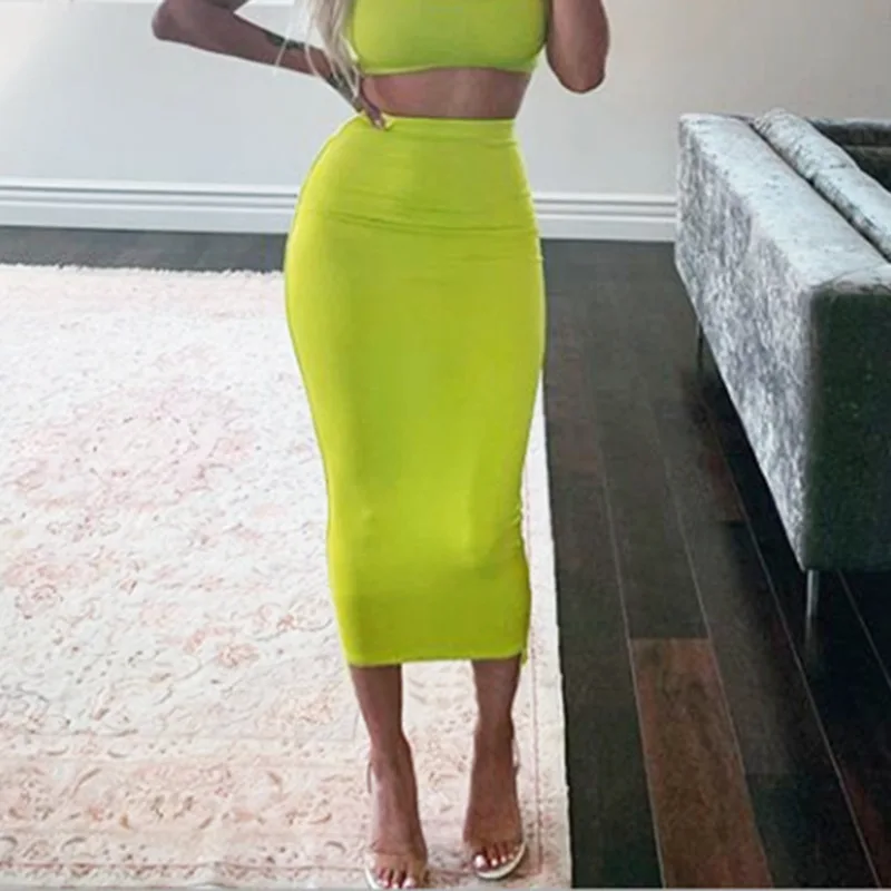 neon bodycon skirt