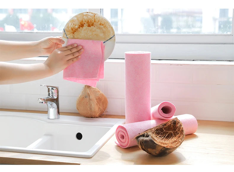Super Absorbent Coconut Shell Dish Cloth For Kitchen High-efficiency Household Cleaning Deoiling Wipe Towel