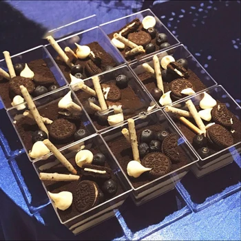 

10PCS120ML Dessert Cup Pudding Cup Disposable Plastic Cup Transparent Trapezoidal Food Container Baking Accessories DIY Supplies