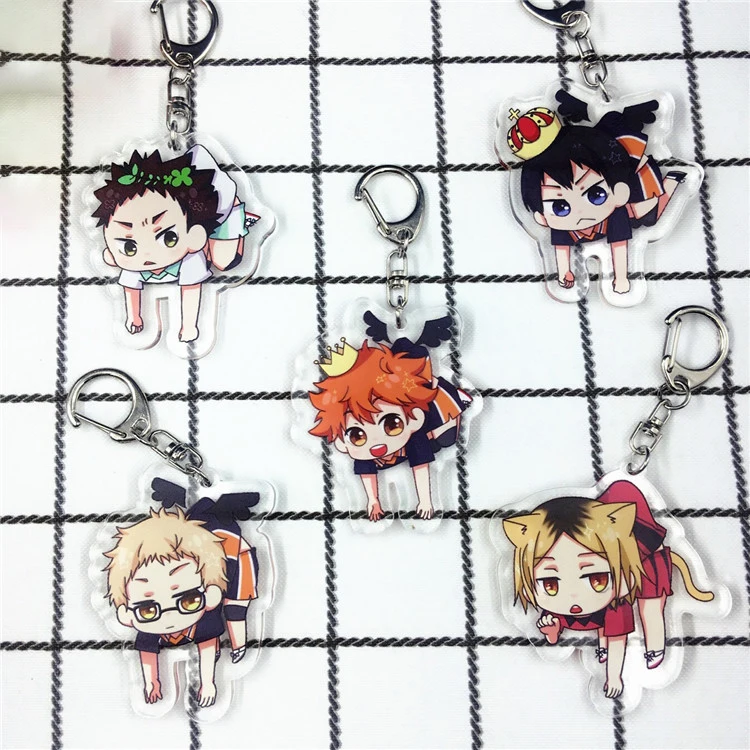 Haikyuu брелок для ключей Hinata Shouyo Tobio Kageyama Kozume Kenma Oikawa Tooru Nishinoya волейбольная фигурка