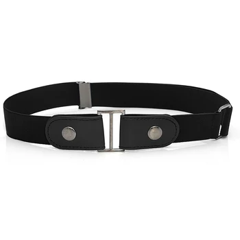 

Fashion Slim Imitation Leather Elastic Belt Jean Pants Dresses Alloy Buckle Stretch Casual Waist Belts For Women Men