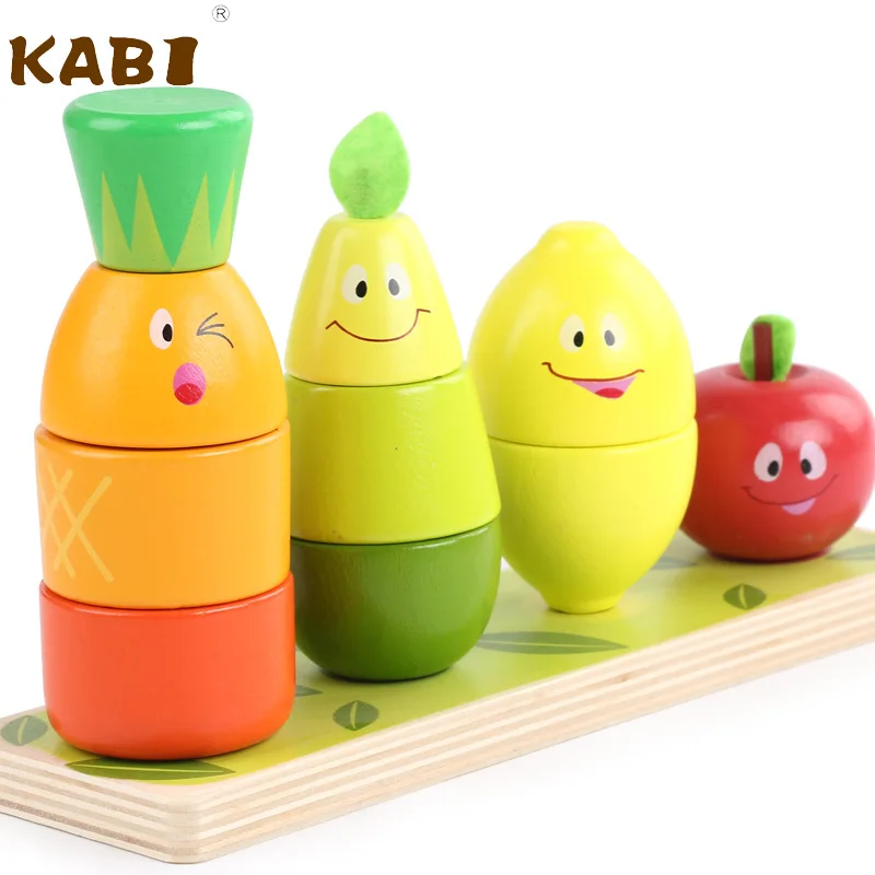 

Kirby Fruit Heap Tower Kb13 Wood Cartoon Jenga Building ENLIGHTEN CHILDREN'S Toy 0.4