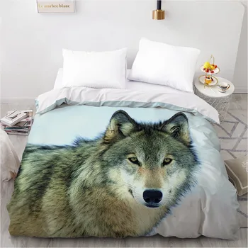 

3D Design Wolf Pattern Duvet Cover Quilt Covers Comforter Blanket Case Bedding Set King Queen Full Single Home Textile