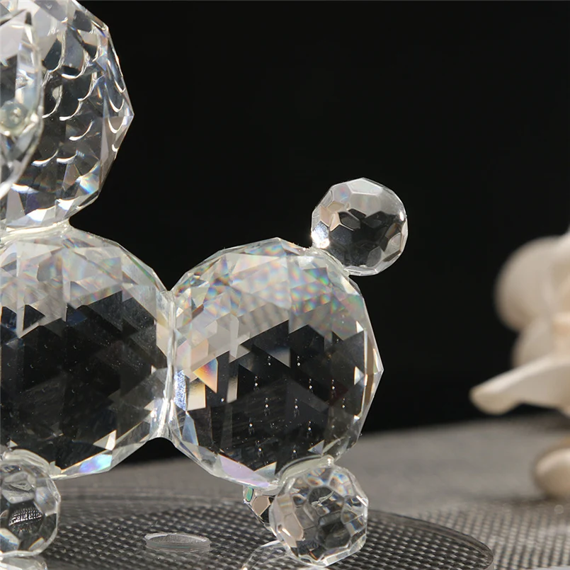 Crystal cute dog figurine collection glass ornament statue animal collectible crystal dog figurine holiday gift decoration 30D13 (5)
