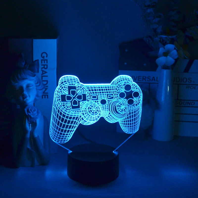 Крутой 3D иллюзия P4P геймпад светодиодный ночник для детей декор детской спальни