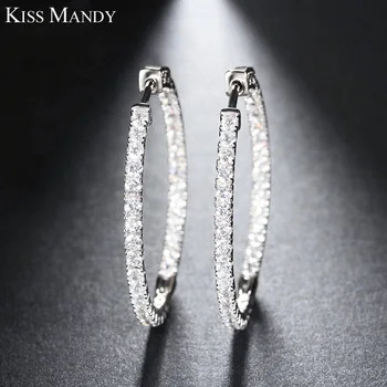 

KISS MANDY 44 Pieces Clear Hoop Earrings Noble Design for Woman Girl Hot Sale Fashion Jewelry LE137