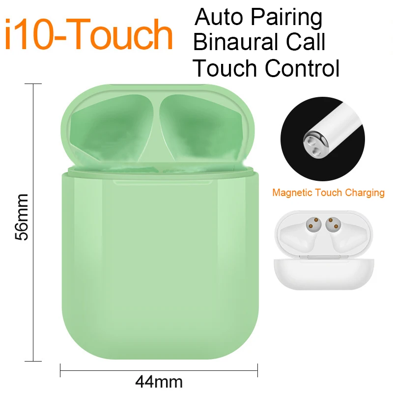 I10-touch tws Bluetooth наушники Автоматическое Сопряжение беспроводные наушники сенсорное управление гарнитура Мини наушники бинауральные звонки PK I12 I27 I23 I200 i500 i800 i1000 i10 tws 10 шт