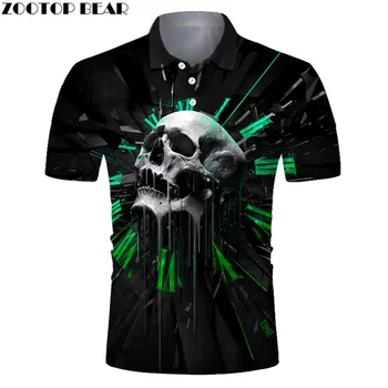

Skull Men Polo shirt Male Fashion Sweatshirts Sports Casual men's Short Sleeve Popular Pullover ZOOTOP BEAR
