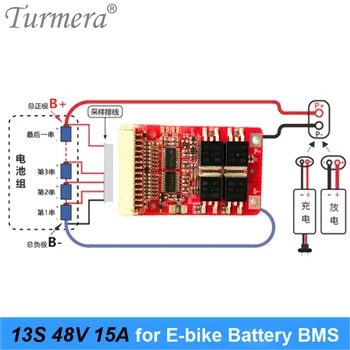 

13S 48V 15A 18650 Lithium Battery Protection Board BMS for E-bike Pattery Pack 46.8V 54.6V 13S Battery Use Turmera high quality