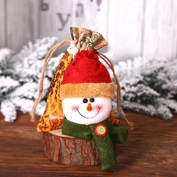

2019 New Arrival Christmas Children Candy Gifts Bag Santa Drawstring Faux Leather Bundle Apple Bag Christmas Decoration