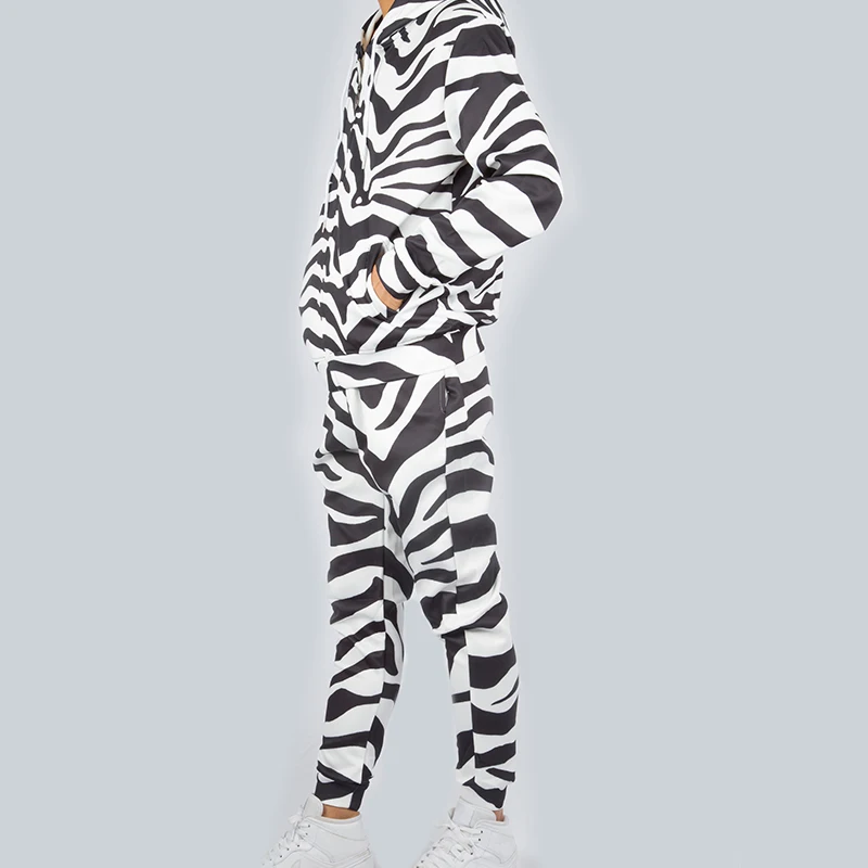 Custom Oversize S-6XL Men's Sets Luxury 3d Zebra Stripe Print Unisex Athletic Zipper Hoodies Jacket+Joggers Pants 2 Piece Set (27)