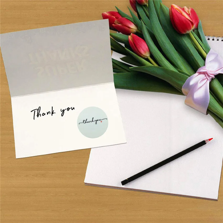 100-500Pcs White Round Thank You Sticker Seal Labels Stationery Stickers For Mailing Supplies Gift Packaging Decoration Stickers stationery stickers thank you stickers decorative labels stickers self adhesive stickers adhesive stickers paper stickers