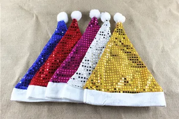 

Color Adult Christmas Hats Headwear Sequined Kids Christmas Hats Celebration Gorros De Navidad Christmas Decorations EB50CH