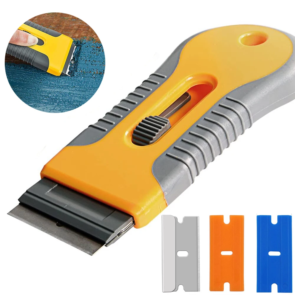 Scraper Ceramic Glass Cleaning Razor Car Window Viny Film Sticker Tint Wrap Glue Squeegee Remover Cleaner Tool