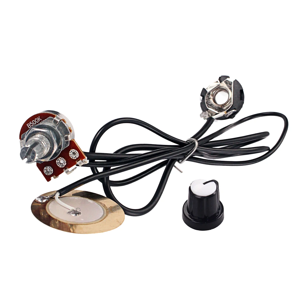 Durable Wired Pickup B500K Potentiometer DIY for Cigar Box Guitar/Ukulele/Kalimba Parts