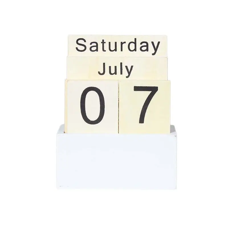 Винтажный деревянный вечный календарь вечный блок планировщик фотографии реквизит месяц неделя Дата дисплей домашний офис украшение стола - Color: A