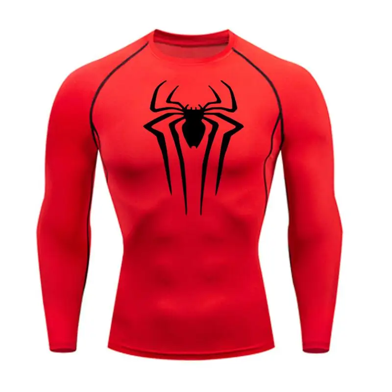 Новое зимнее термобелье с логотипом Человека-паука, высокое качество, мужское нижнее белье, комплекты компрессионного флиса, быстросохнущего термо-белья для мужчин - Цвет: shirts