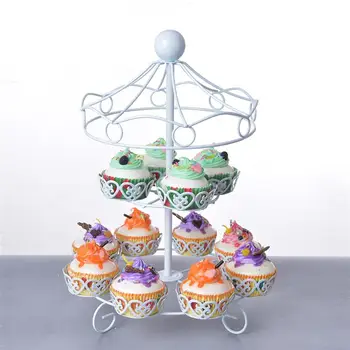 

Double-layer Cake Rack Dessert Rack European Style Cake Display Stand Fruit Plates Multi-layer for Wedding Party Decorating Tool