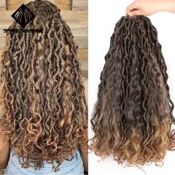 

Ombre Goddess Mermaid Faux Locs 20inch 18Root Bohemin Crochet Braid Hair Braids Synthetic Braiding Hair Extension For Women