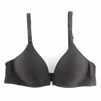

Women Push Up Bra Sexy Bra Front Closure Bra Top Solid Adjusted Seamless Thin Padded Lady Underwear Gather For Girls 70-85B