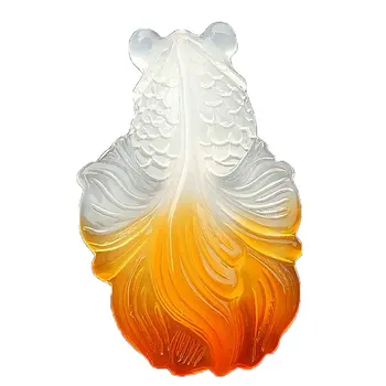 

LETSFUN Fine Jewelry Women's Natural Red White Agate Goldfish Pendant Necklace Made of Agate Gemstone Free Shipping