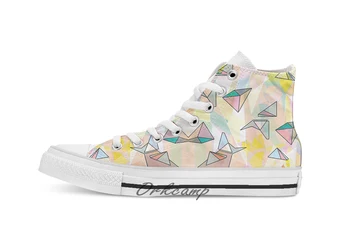 

shapes Custom Casual High Top lace-up Canvas shoes sneakers Drop shipping