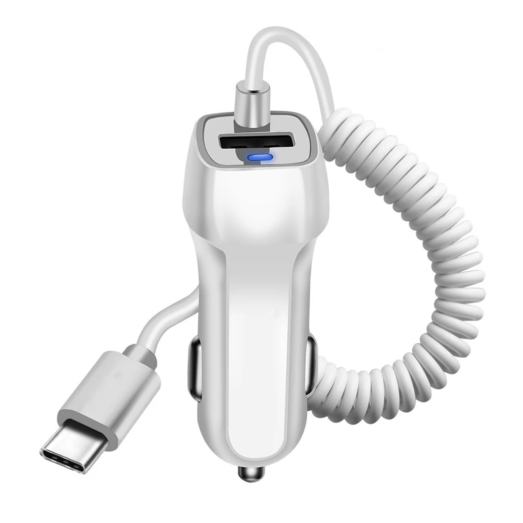 Кабель type C для быстрой зарядки телефона Автомобильное USB зарядное устройство для быстрой зарядки с выдвижным кабелем для Xiaomi для iPhone X для huawei
