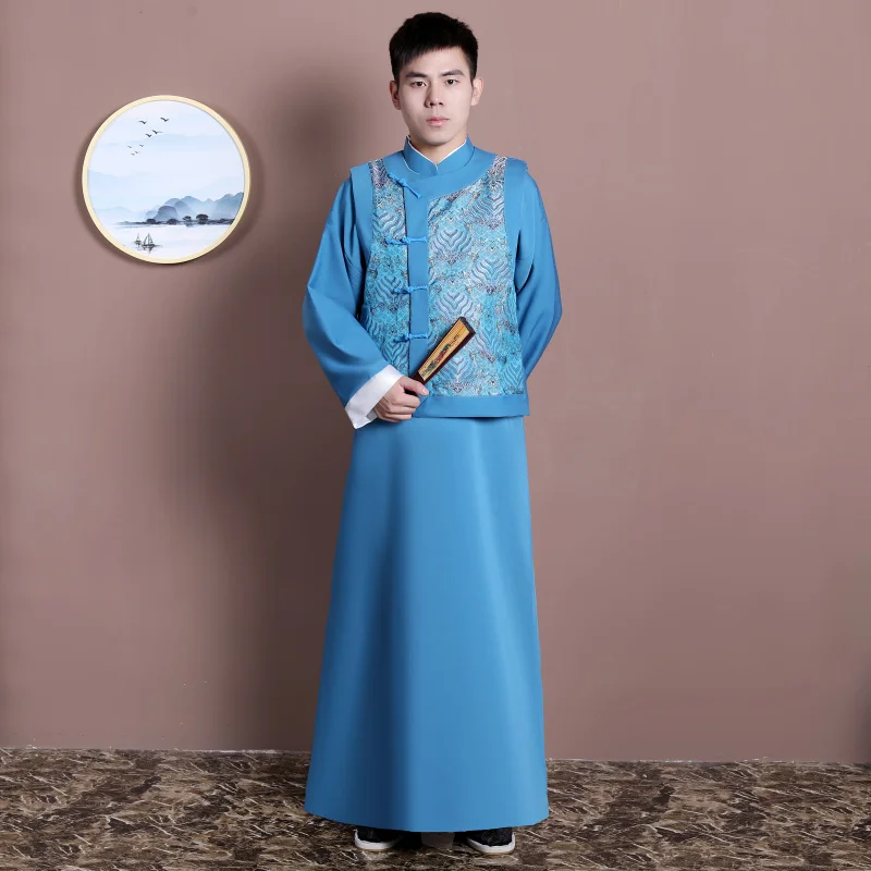 Традиционная китайская одежда для мужчин cheongsam китайский костюм Тан халат древний костюм национальный Свадебный костюм жениха