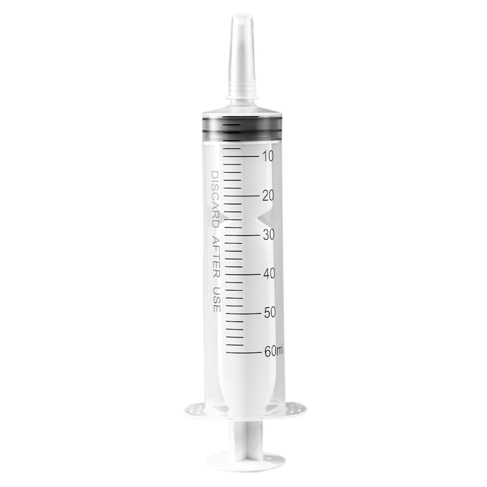 60ml Reusable Plastic Syringe Animal Food Feeding Liquid Nutrient Measuring Tools for