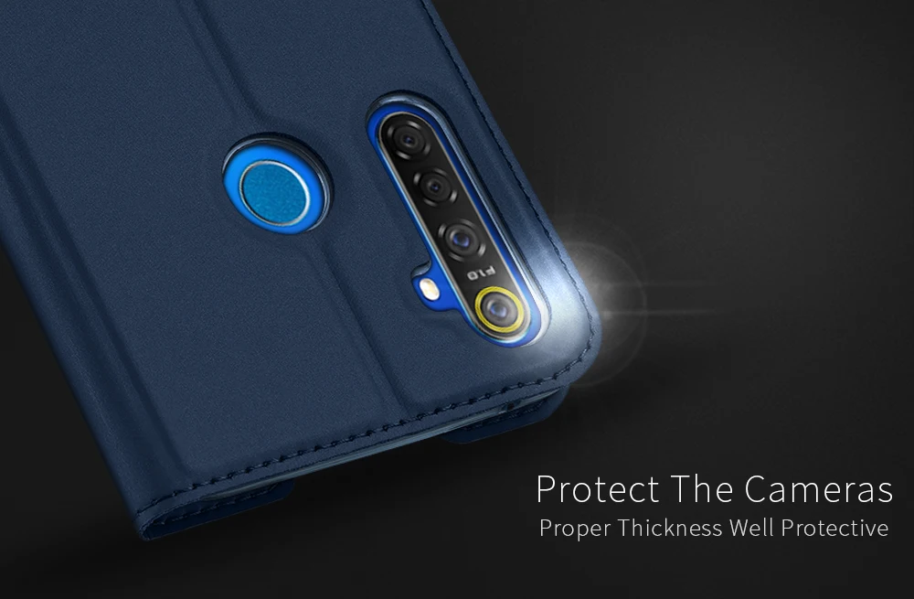 Чехол-книжка для OPPO Realme 5 и 5 Pro, чехол-кошелек с подставкой из искусственной кожи, Мягкий бампер, защитный чехол с отделением для кредитных карт