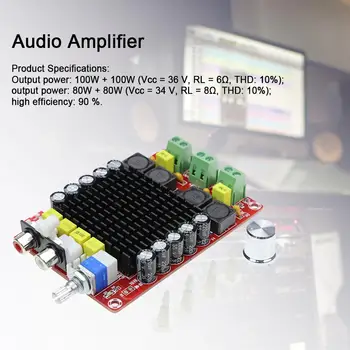 

High Power Digital Power Amplifier Board High Quality Sound Car Dual Channel Power Amplifier 100W*2 Support DC14-34V