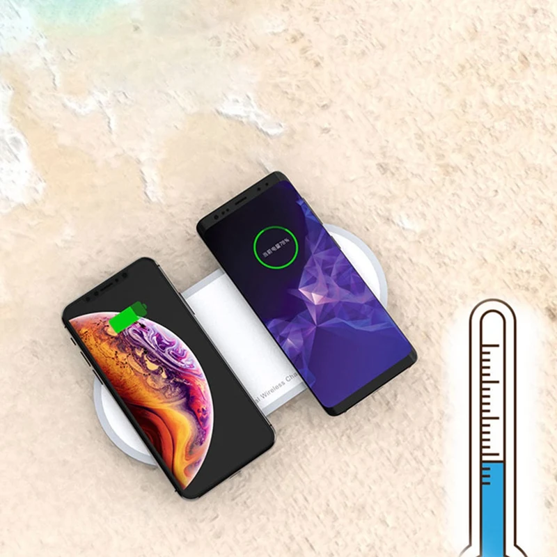 Двухместная Беспроводная зарядка 10 Вт Быстрая зарядка подходит для Apple Xiaomi Huawei, OPPO Smart Watch и других двух устройств зарядки -- Wh