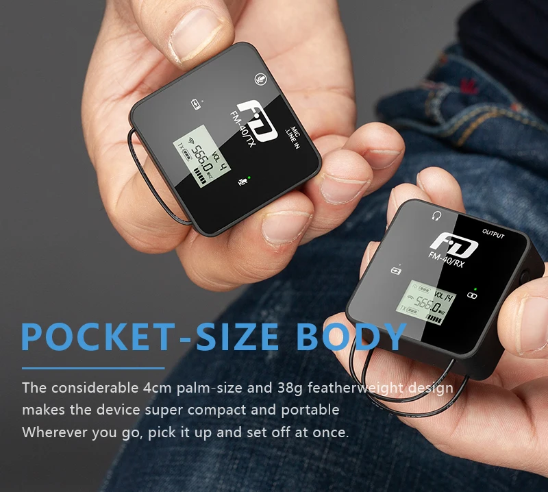 FD FM40 Mini  Wireless Microphone With True