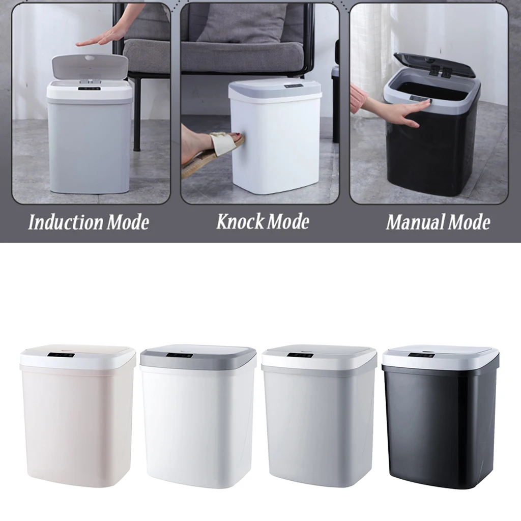 15L Smart Induction Trash Can Sensor Automatic Trash Bin Indoor Wastebasket