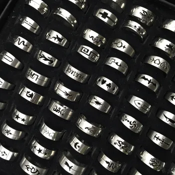 

36 Pcs/lot top quality fashion men stainless steel ring lot wholesale women stainless steel ring jewelry wholesale