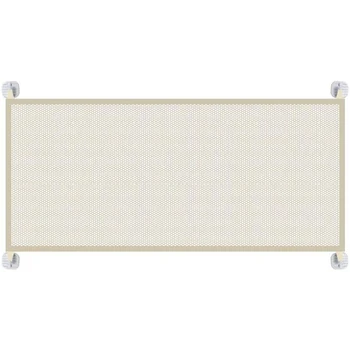 

Pet Safety Guard Mesh Dog Gate,Portable Folding Baby Safety Gates Safety Fence for Hall Doorway Wide 43.3inch-Beige