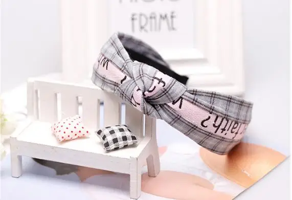 36 шт/лот DIY мульти простые ткани буквы галстук ободок с бантом широкие сетки бант повязка для волос Инструменты для укладки аксессуар HA976