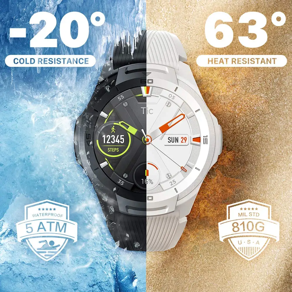  TicWatch S2 White Smart Watch Bluetooth GPS Watch Men and Women Fitness Sport Watch 5ATM Waterproof - 4000106201863