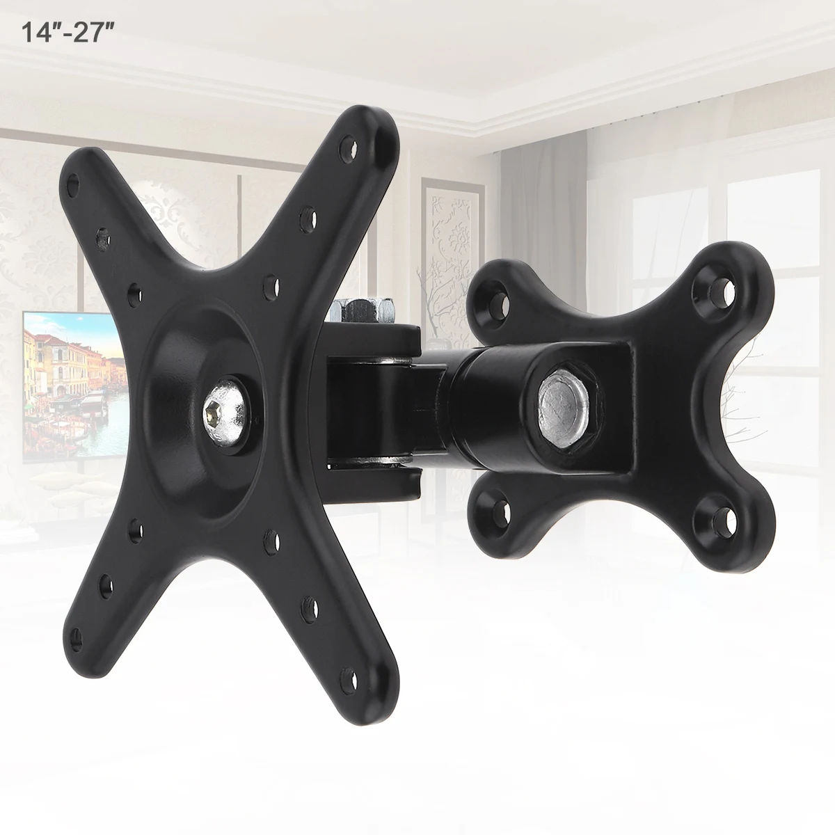 

Universal 10KG Adjustable Aluminum Alloy+Steel Plate TV Wall Mount Bracket Flat Panel TV Frame Support 180° Tilt for 14-27 Inch