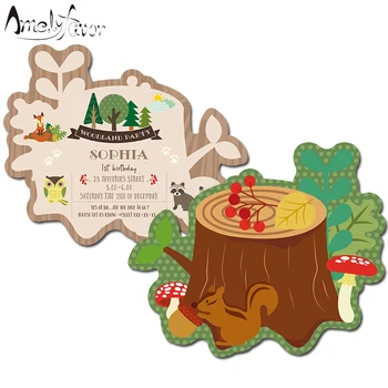 

Woodland Animals Theme Invitation Card Party Supplies Woodland Invitation Party Decorations Event Birthday Custom-Made 16PCS