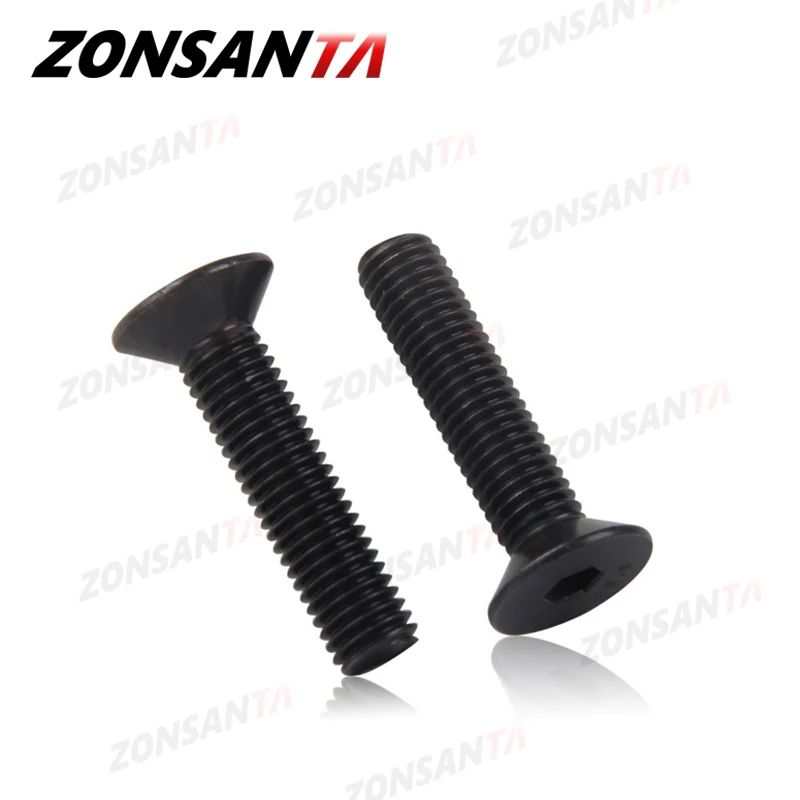 Hex Socket Screw M2 M2.5 M3 M4 M5 M6 Din7991 Carbon Steel Bolt DIY Hexagon Flat Head Countersunk Black Furniture