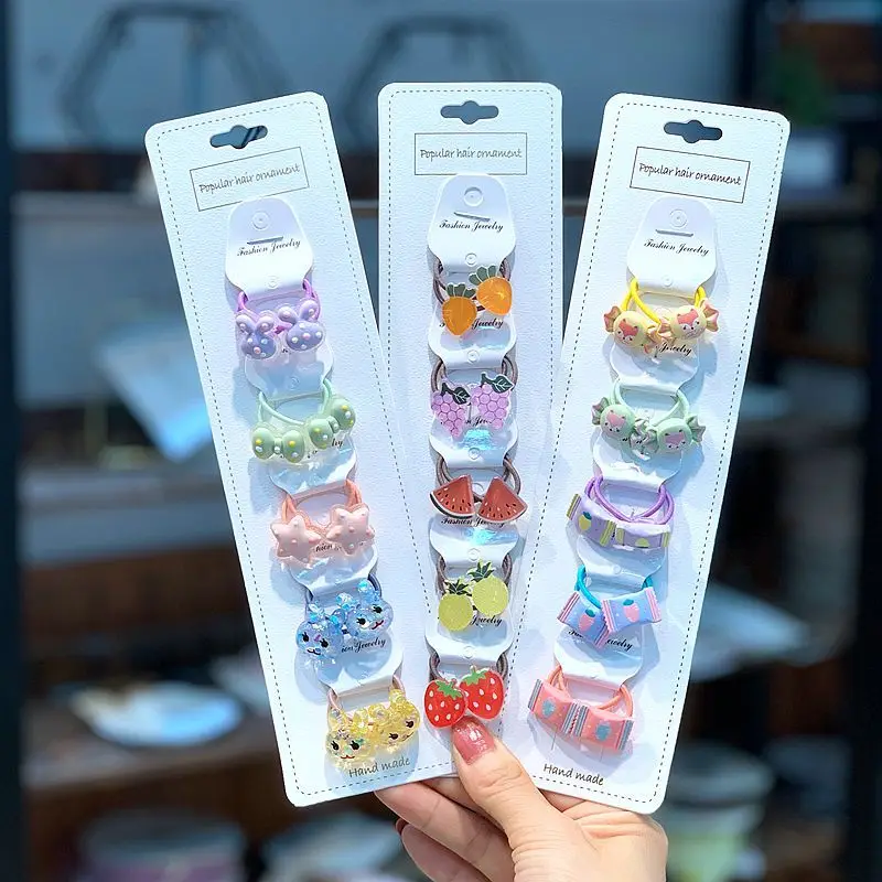 10pcs/card New Baby Girls Hairbands Kids Children Cartoon Headbands Cute Headwear Infants Toddlers Lovely Hair Accessories