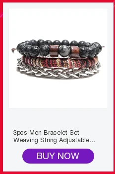 Модный мужской браслет, набор, плетение, зонтик, Braslet, регулируемый, 6 мм, матовый браслет с бусинами, хип-хоп рок, цепочка, бразильский браслет на руку