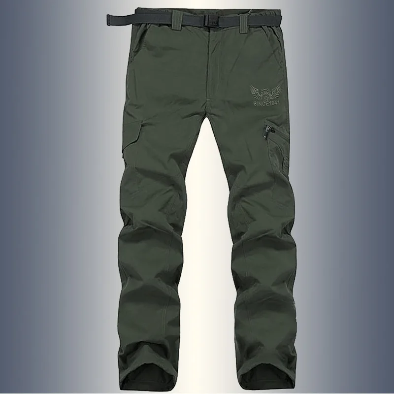 Быстросохнущие походные брюки для мужчин, летние альпинистские рыболовные брюки, армейский походный спортивный водонепроницаемый брюки - Цвет: 01