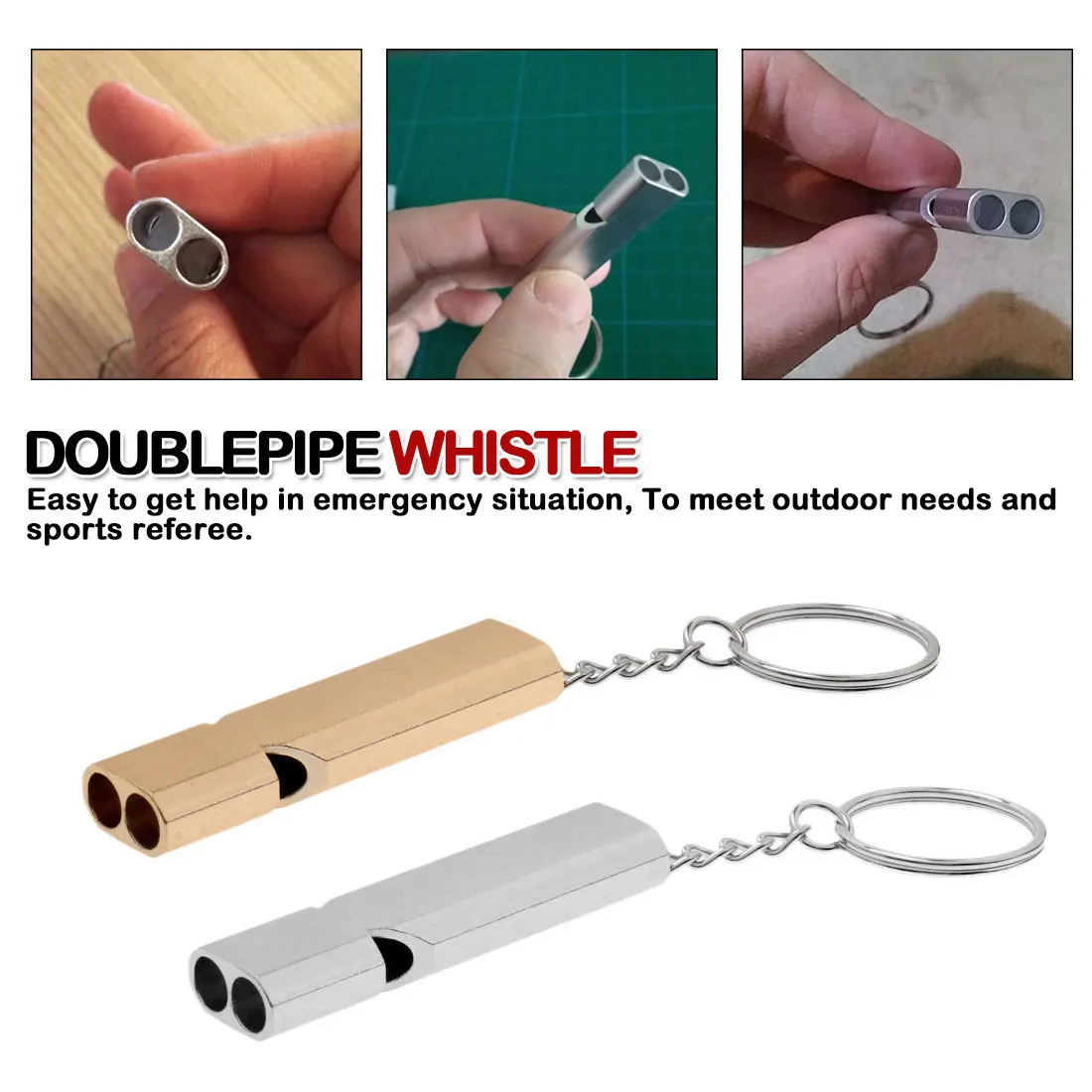 

Outdoor Camping Hiking Survival Whistle Double-frequency Emergency Whistle Mini Portable 150db Double Pipe High Decibel