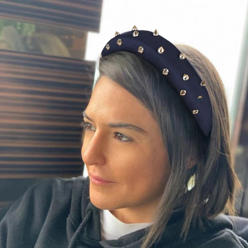 

MYZOPER 2019 New Solid Color Rivet Korean Version Hair Hoop Motion Simple Women Hair Accessories Hair Headband
