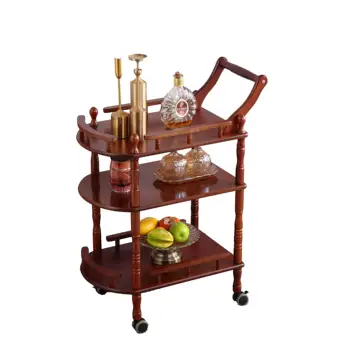 

Wooden European small bubble equipment shelf high-end beauty salon hotel trolley hair manicure tool cart