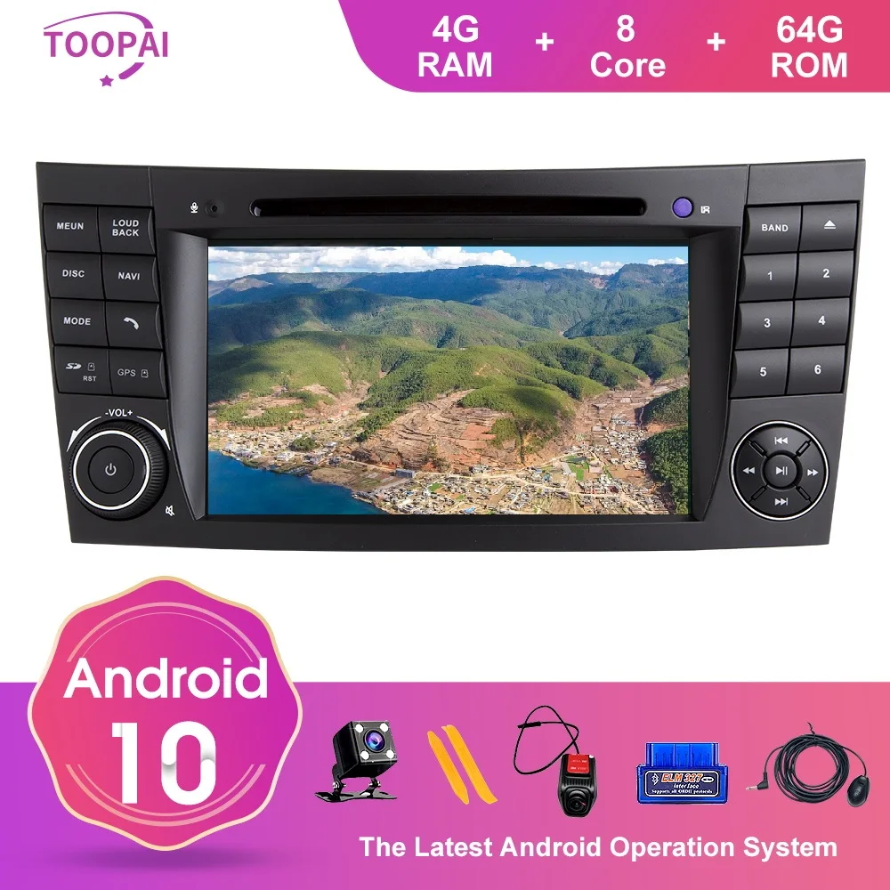 TOOPAI Android 10 для Mercedes Benz E Class W211 E300 CLK W209 CLS W219 навигация GPS мультимедиа плеер Авто