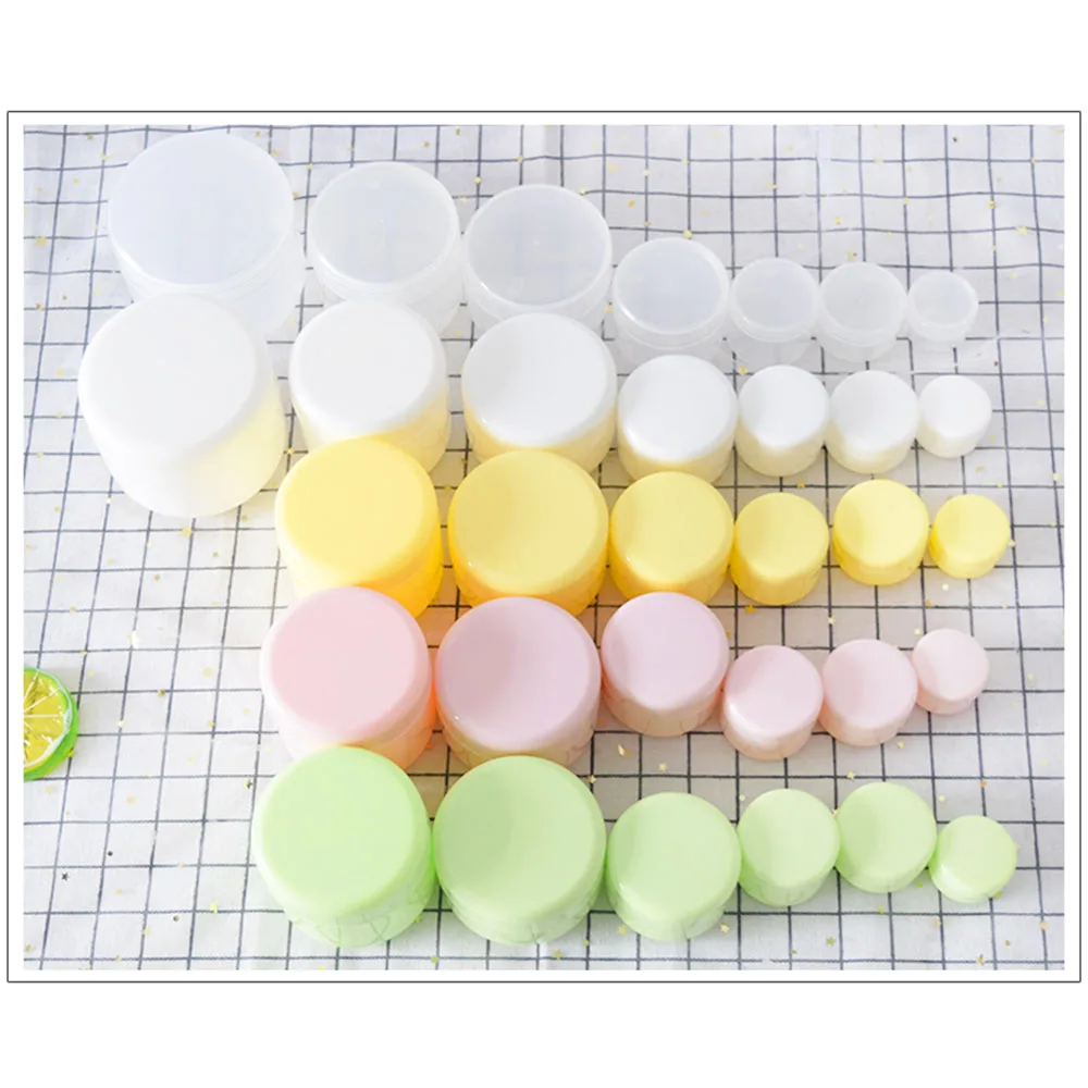 Plastic Empty Makeup Jar Pot Refillable Sample Bottles Travel Face Cream Lotion Cosmetic Container 10/20/30/50/100/150g